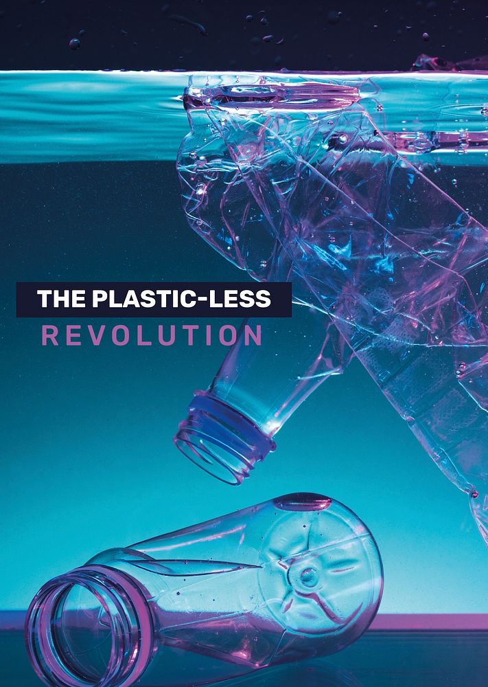 The plastic less revolution poster template vector