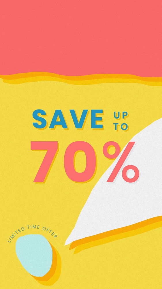 Save up to 70% summer template vector 