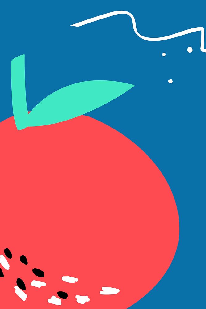 Apple fruit on a blue background design resource 