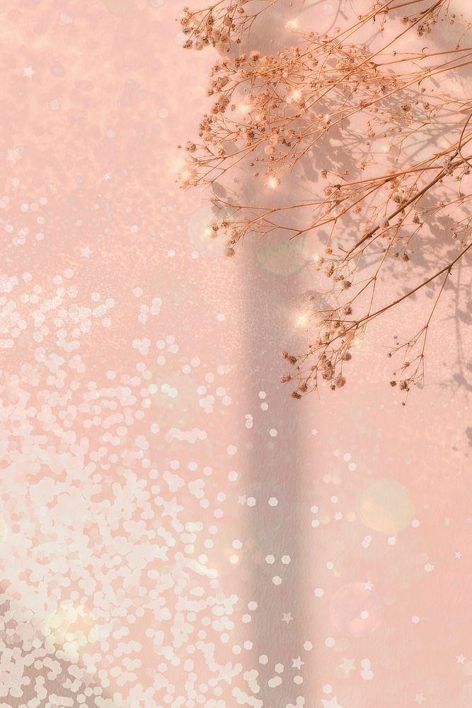Dreamy background vector with confetti and flower