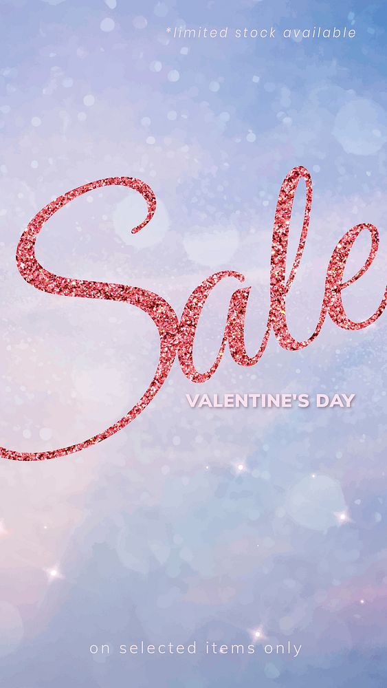 Valentine&rsquo;s day sale template vector editable social media story