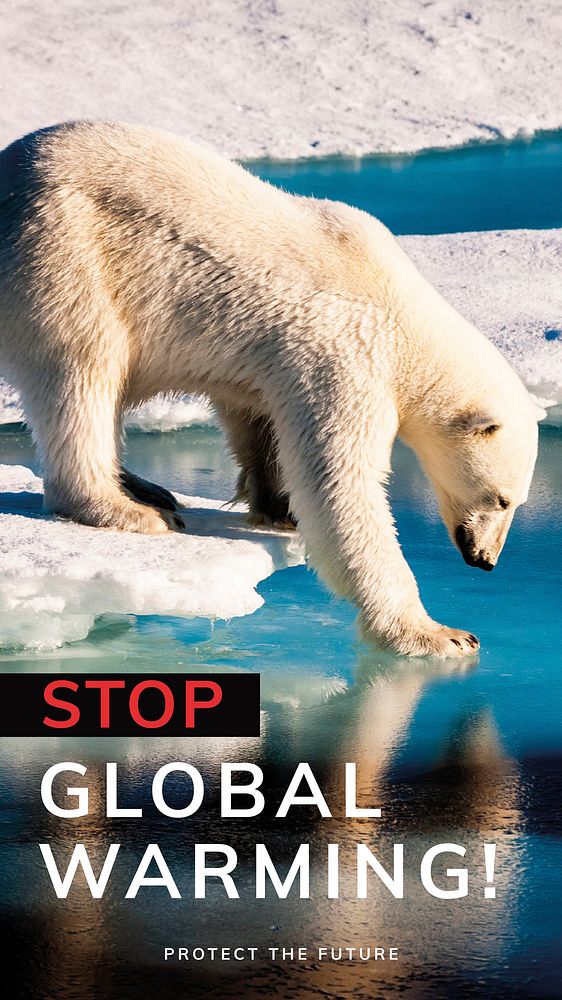 Stop global warming to protect the future poster