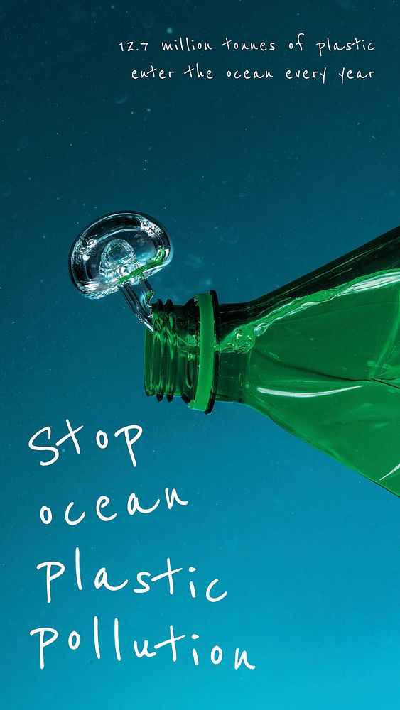 Stop ocean plastic pollution poster