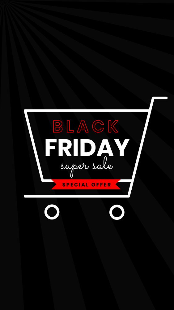 Vector Black Friday shopping cart sale announcement banner template