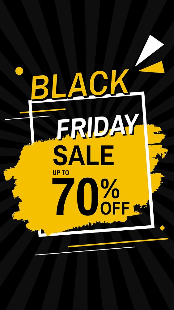Black Friday sale 70% vector yellow advertising banner