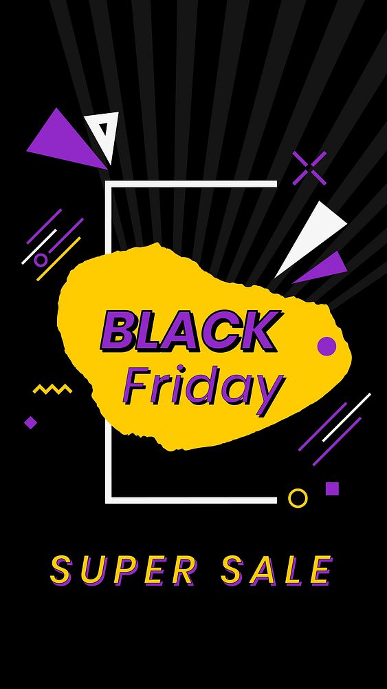 Vector Black Friday bold funky text ad banner template