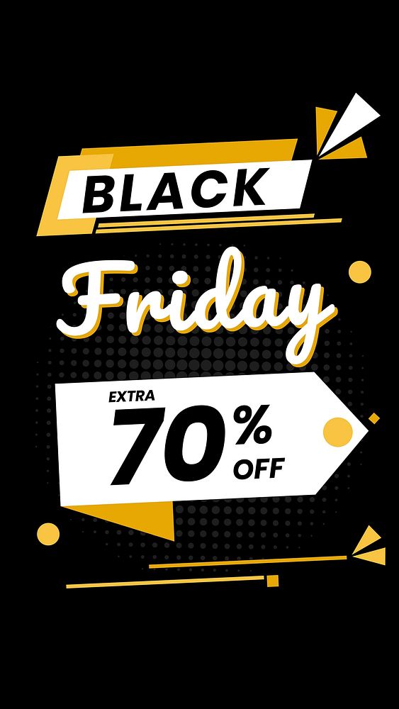 Black Friday vector 70% off yellow doodle font banner template