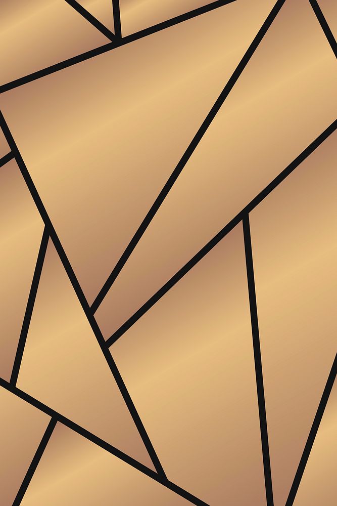 Triangle geometric pattern vector gold background