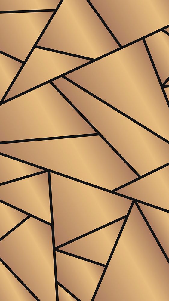 Triangle geometric pattern vector gold background