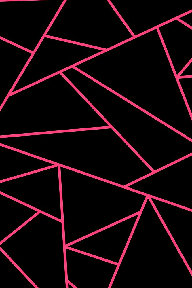 Geometric triangle pattern vector black pink background