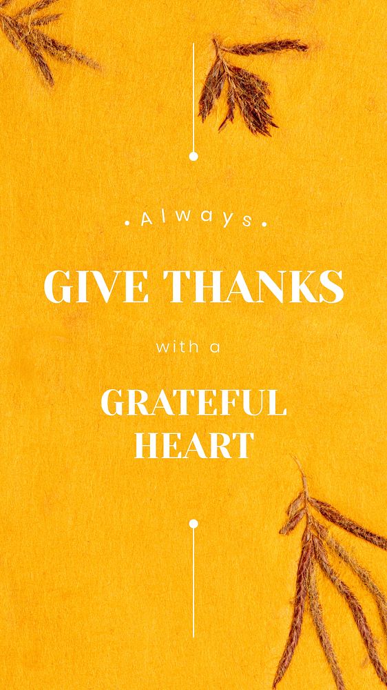 Thanksgiving greeting message template vector yellow social media story