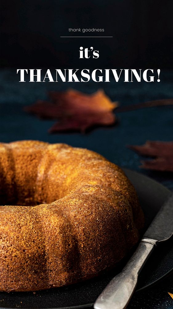 Thanksgiving fruitcake vector template for social media story