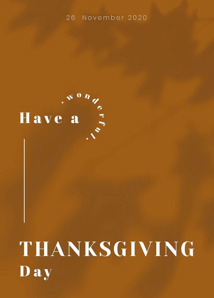 Thanksgiving greeting card template psd brown background