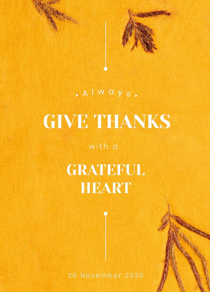 Thanksgiving greeting card template vector with text