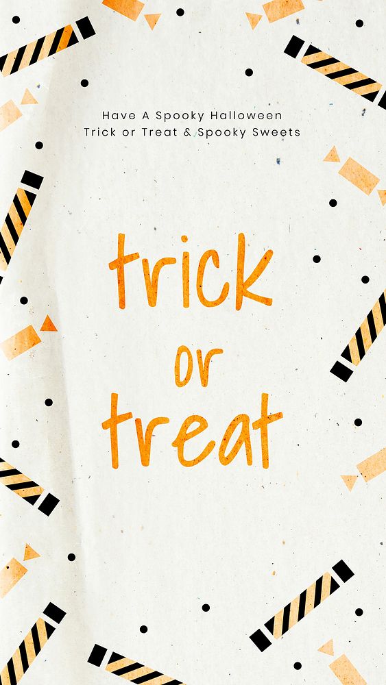 Halloween vector card template with trick or treat text