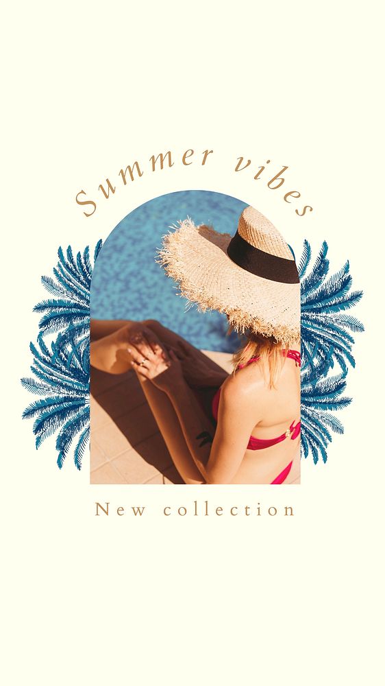 Summer collection editable template vector