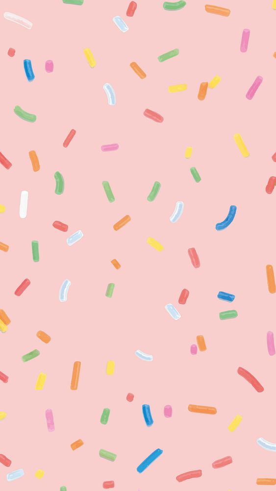 Confetti sprinkles wallpaper background vector in pink