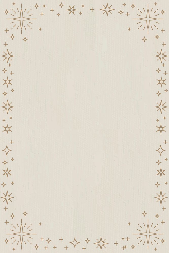 Gold mystical star frame vector on beige background