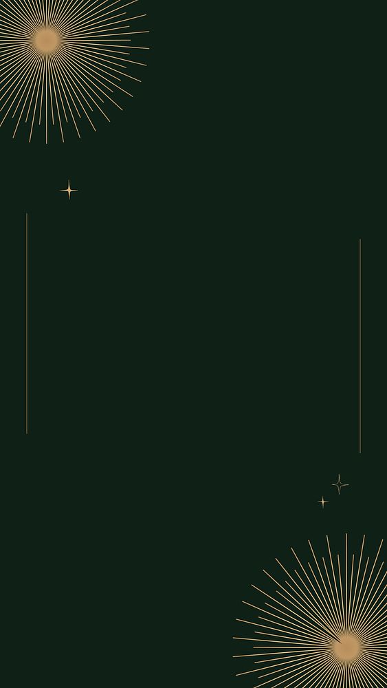 Dark green background vector with minimal gold burst border