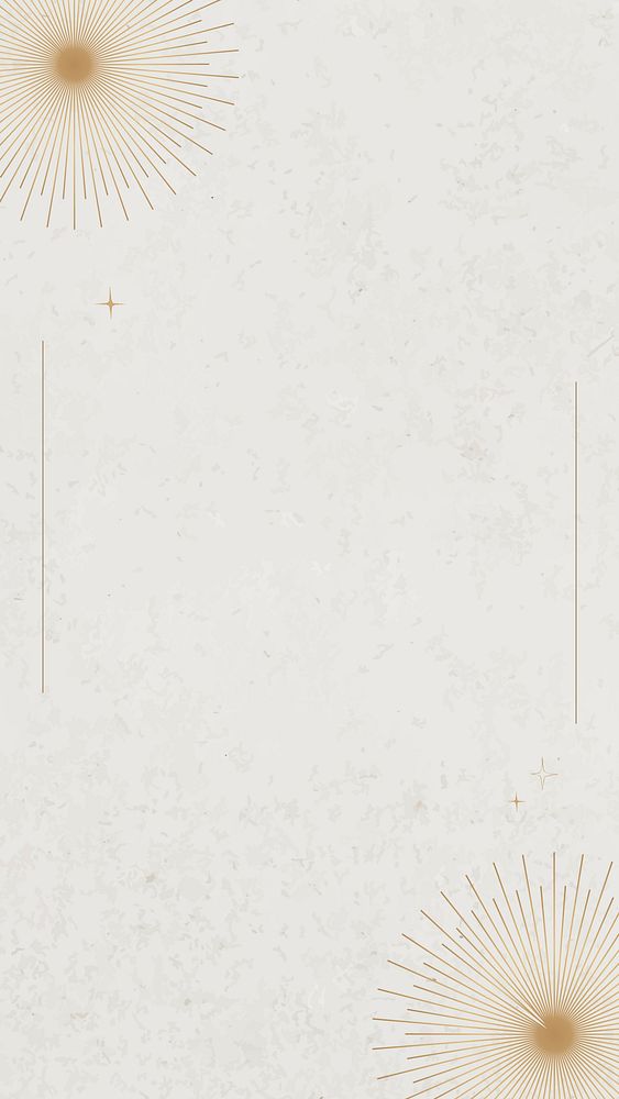 Beige background vector with minimal gold burst border