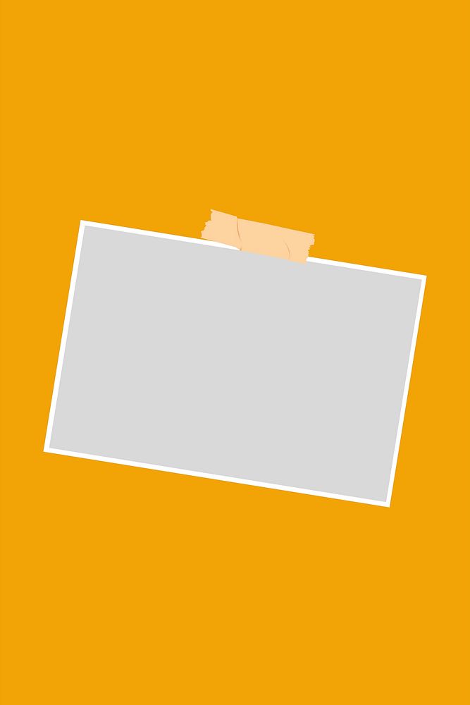 Picture frame vector taped on orange background