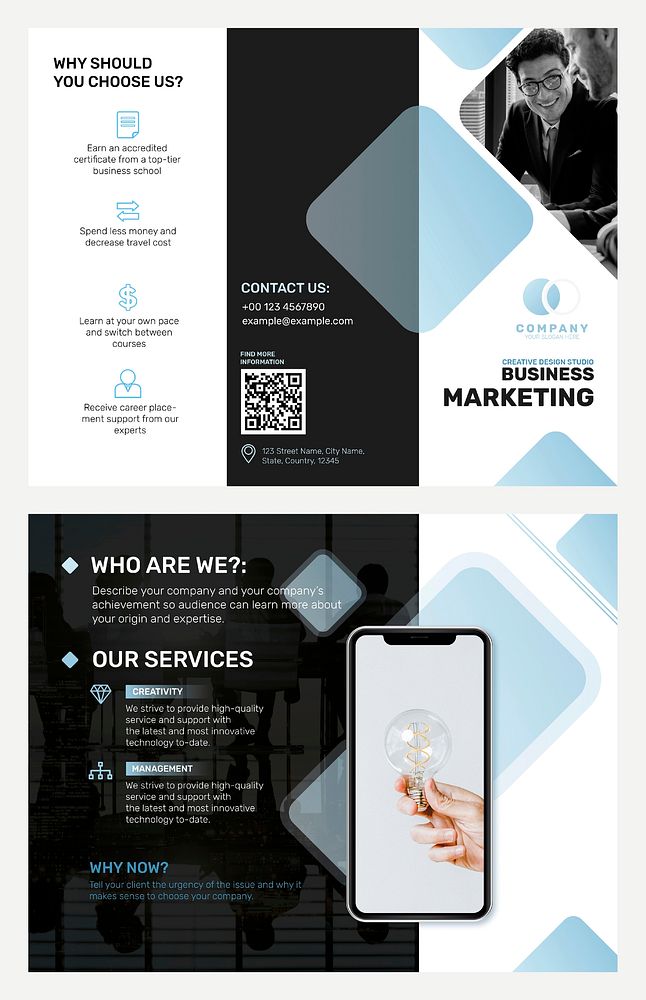 Business brochure template psd for a marketing company