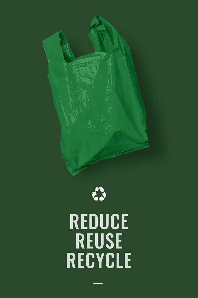 Recycle campaign template vector stop plastic pollution for waste management