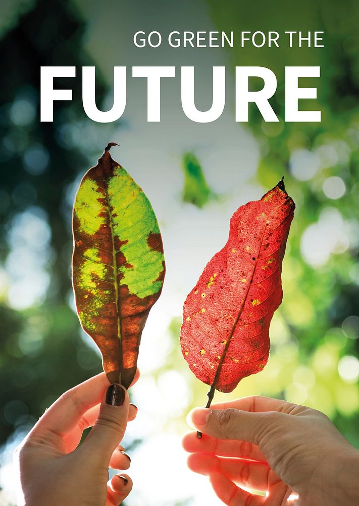 Environment poster with go green for the future