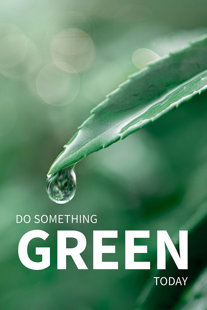 Environment social media banner with do something green today quote