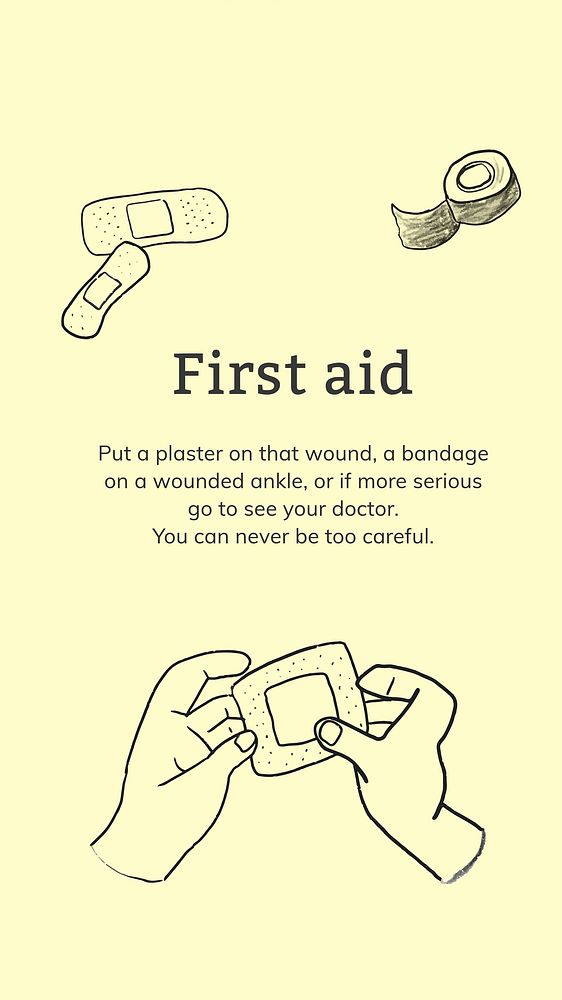 First aid template vector healthcare social media story
