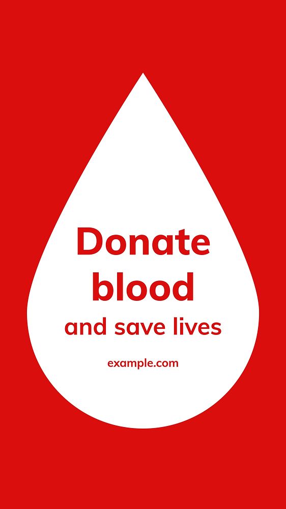 Blood donation campaign template vector social media ad in minimal style