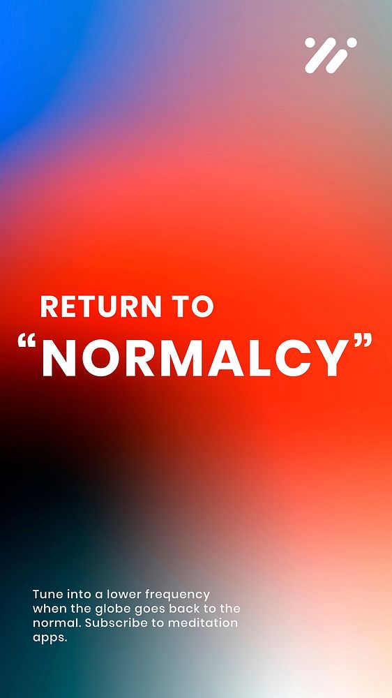 Return to normalcy template vector tech company social media story in modern gradient colors