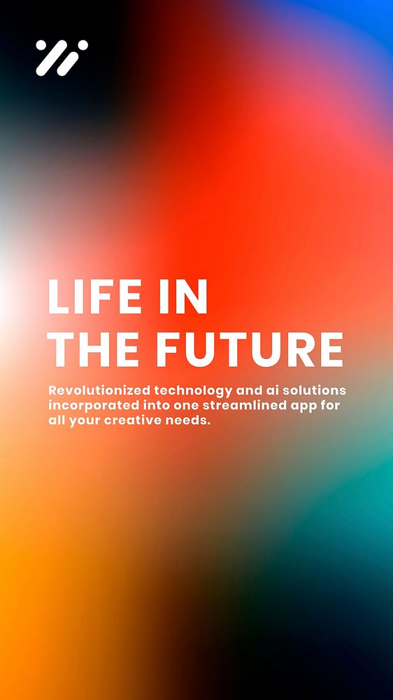 Life in the future template vector tech company social media story in modern gradient colors