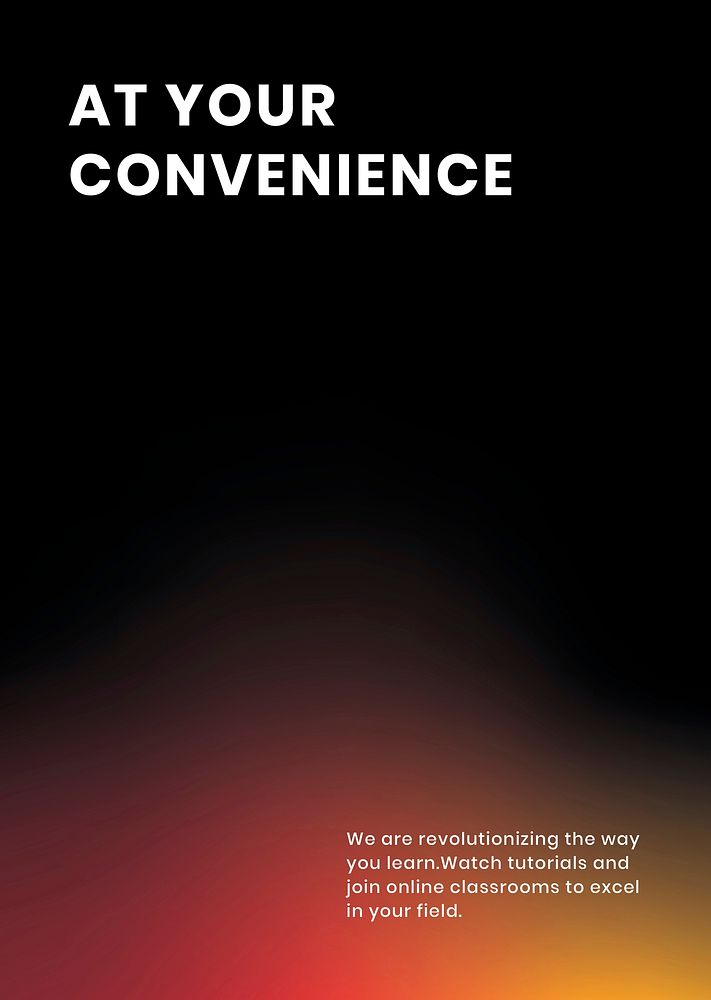 At your convenience template vector tech company poster in modern gradient colors