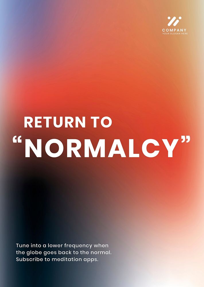 Return to normalcy template vector tech company poster in modern gradient colors