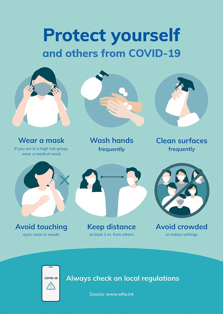 COVID 19 prevention poster, coronavirus printable guidance