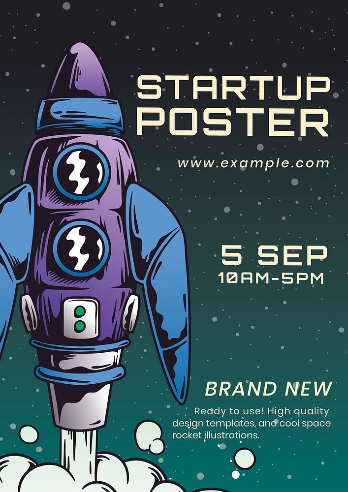 Startup business poster template vector
