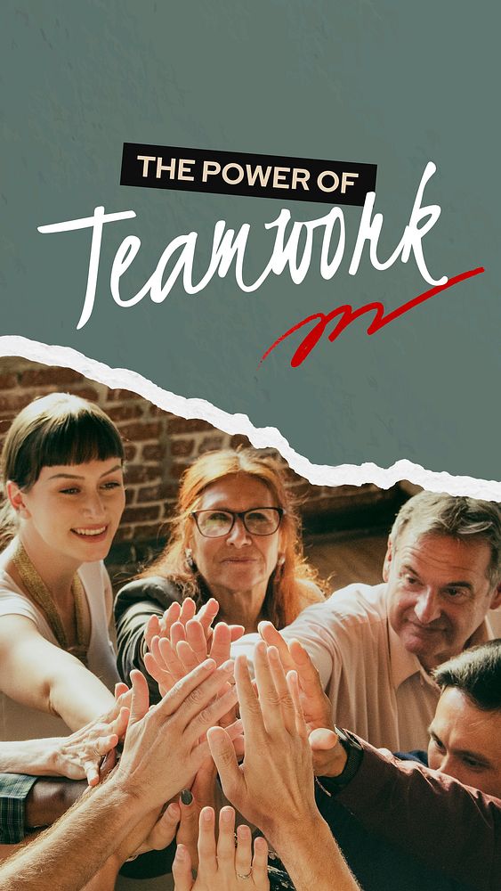 Teamwork Instagram story template, collaboration photo vector