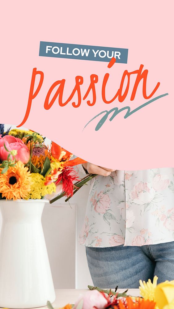 Florist Instagram story template, flower vase photo vector