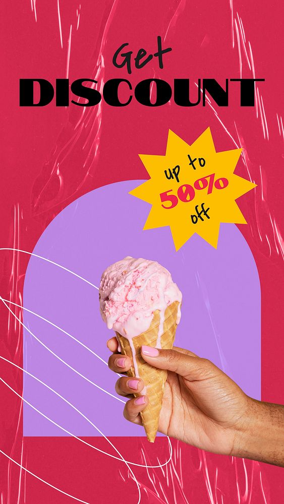 Dessert shop Instagram story template, promotion ad vector