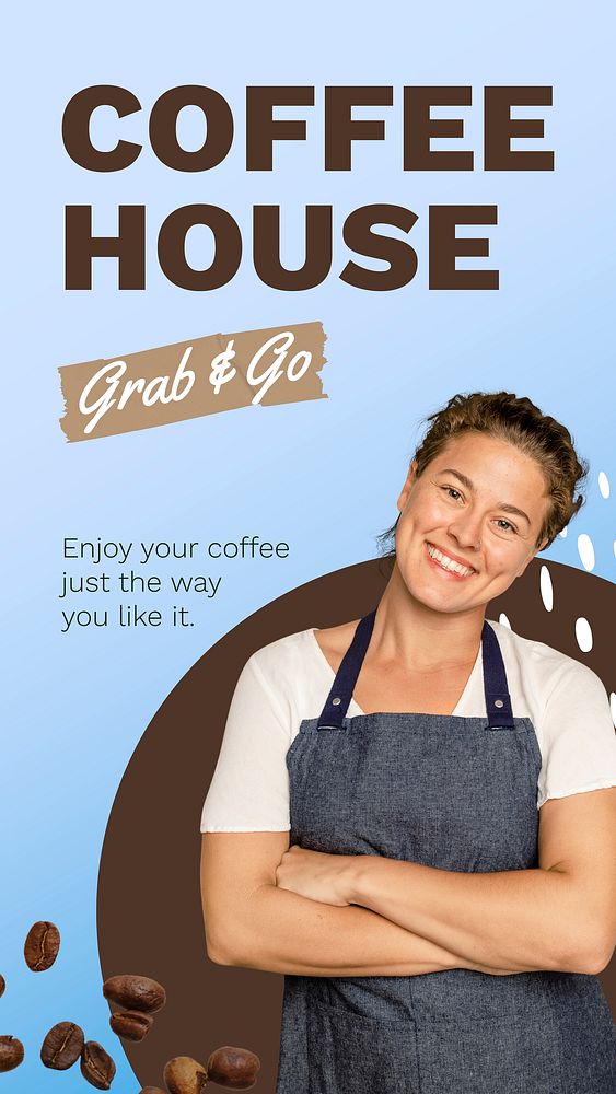 Coffee shop Instagram story template, promotion ad vector