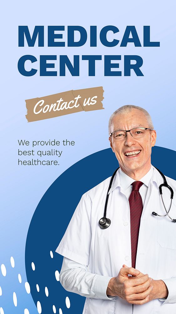 Medical center Instagram story template, healthcare campaign vector