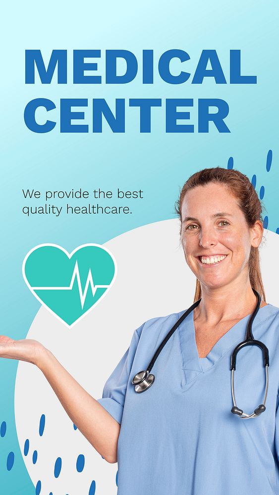 Medical center Instagram story template, healthcare campaign vector