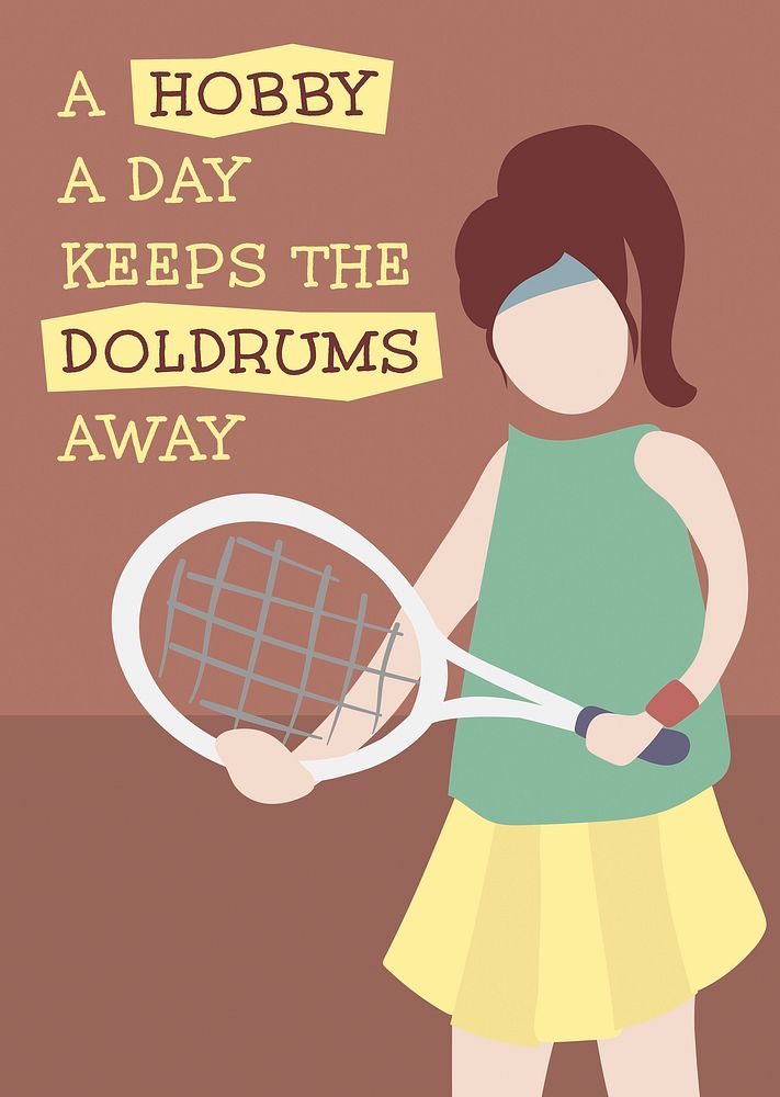 Tennis poster template, editable hobby design psd