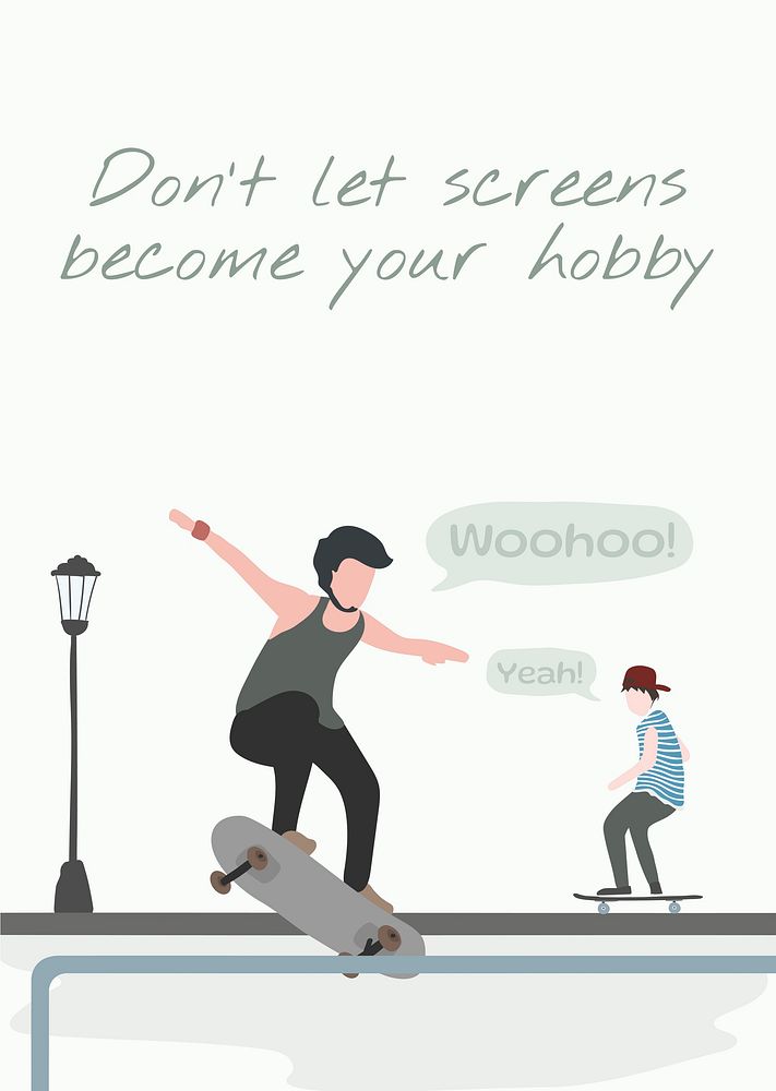 Skateboarder poster template, editable hobby design psd