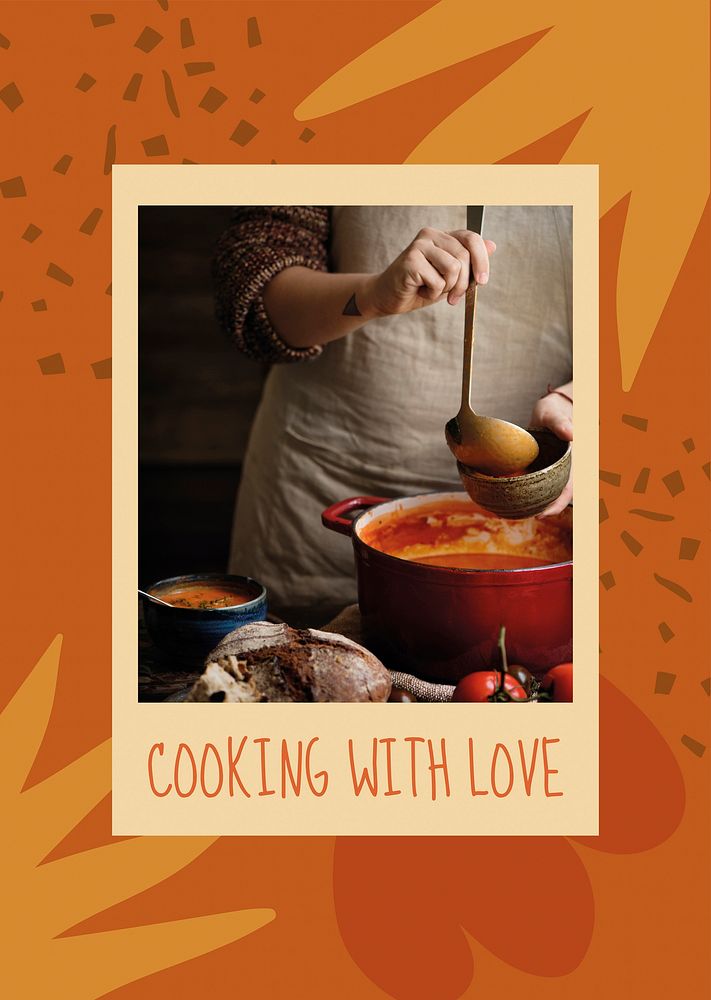 Cooking hobby poster template, editable design psd