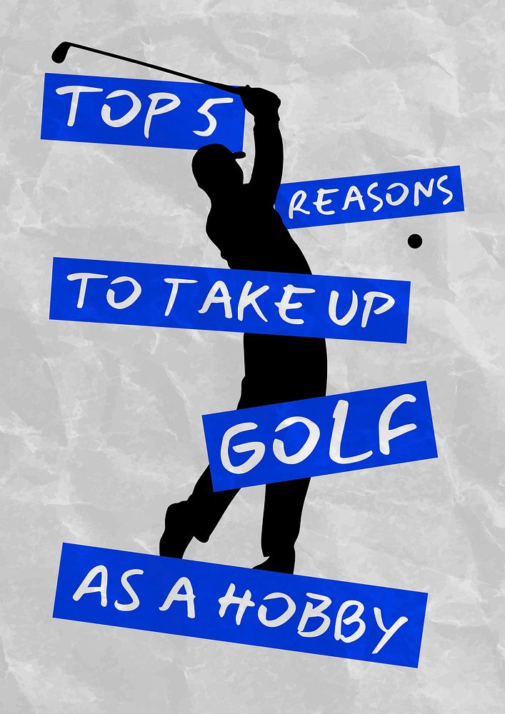 Golf hobby poster template, sport design vector