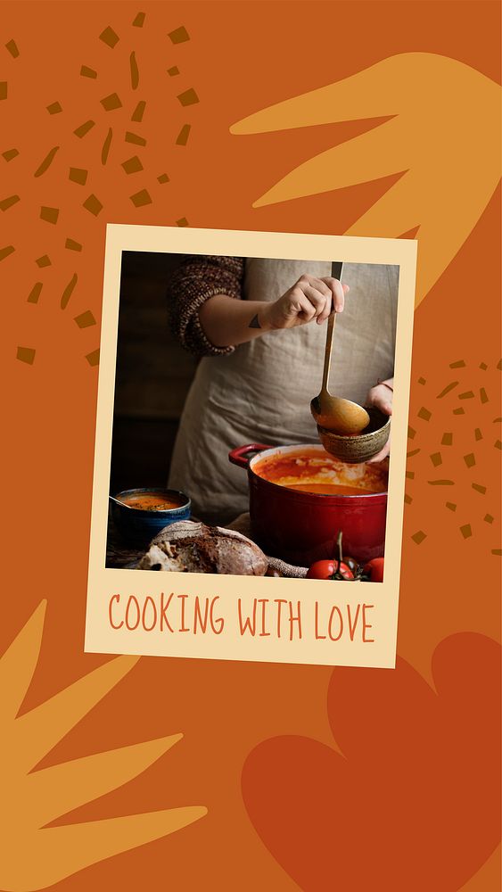 Cooking hobby Facebook story template, editable design vector