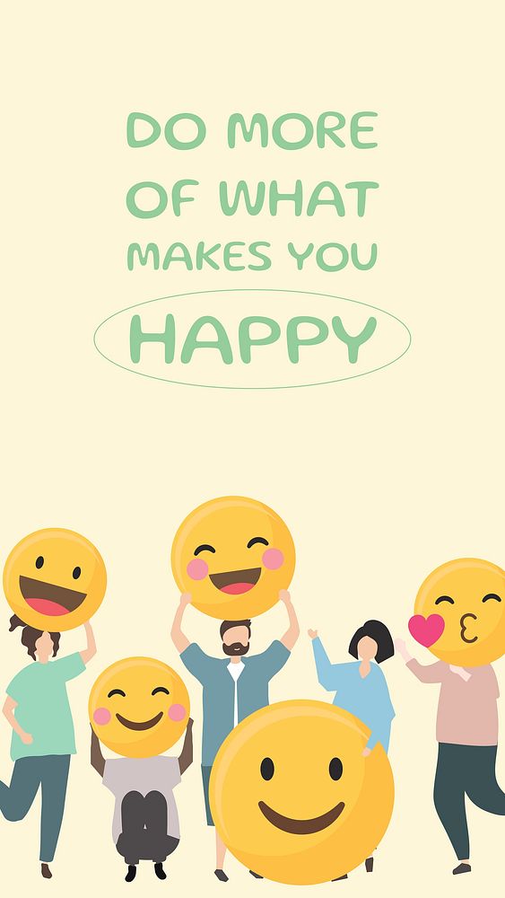 Happy emoji Facebook story template, editable design vector