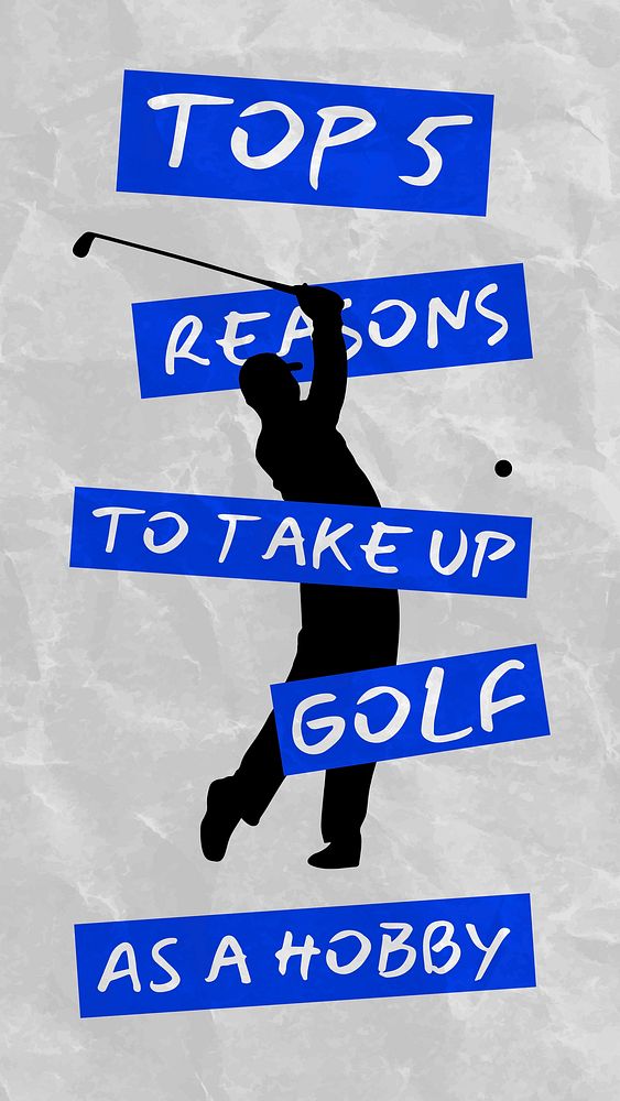 Golf hobby Facebook story template, editable design vector